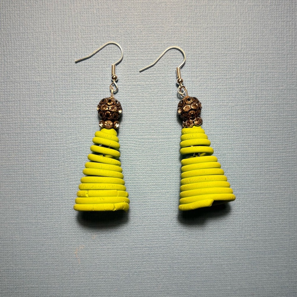 Green Spiral Earrings